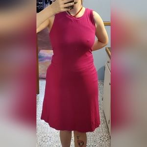 Pink casual dress with pockets